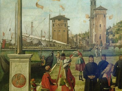 Die Rückkehr der Botschafter, aus dem St. Ursula-Zyklus, 1490-94 (Detail) von Vittore Carpaccio